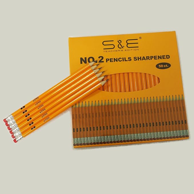 S & E TEACHER'S EDITION Wood-Cased #2 Pencils 50Pcs, Pre-Sharpened Pencils - Image 3