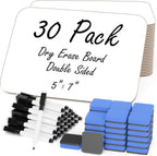 30 Pack Small White Board Dry Erase 5x7 Inch Mini Whiteboard Small Dry Erase