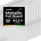 Hygloss Metallic Cardstock Sheets – 100 Shiny Silver Sheets, 8.5” x 11”