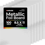 Hygloss Metallic Cardstock Sheets – 100 Shiny Silver Sheets, 8.5” x 11” by HyglossProductsInc