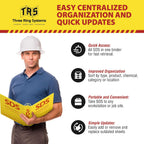 SDS Binder 2 Inch - OSHA Compliant Safety Data Sheet Binder - Bilingual English/Spanish - Heavy Duty MSDS Binder - Holds 400 Sheets - Bright Yellow