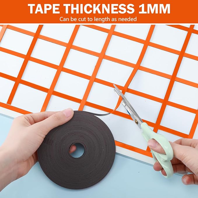 AmazingSpark Magnetic Tape Roll Thin Strips, 0.39 Inch x 33 Feet Magnetic Board - Image 5