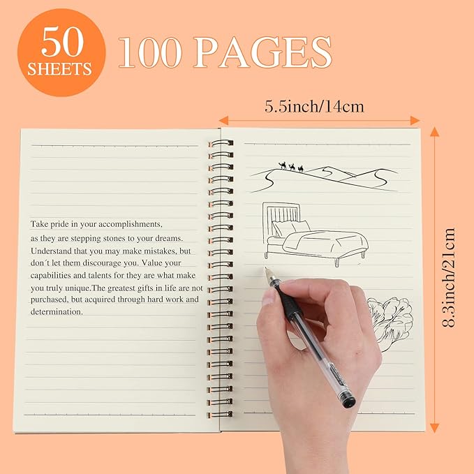 Yahenda 36 Pcs Spiral Notebook Bulk A5 Journal Lined 8.3'' x 5.5'' Writing - Image 4
