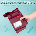 Pendancy Mesh Zipper Pouch A4 Size, Large Double Pocket Lightweight Nylon - Image 3