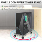 Liitrton Mobile CPU Stand with 4 Locking Casters, Ventilated PC Tower Stand - Image 3