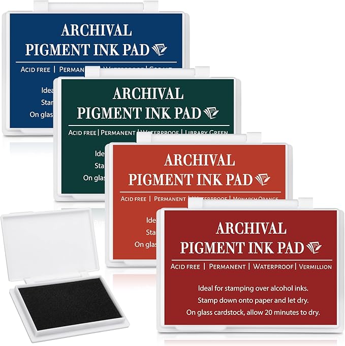MotiMind 4 Pcs Archival Pigment Waterproof Ink Pad by MotiMind