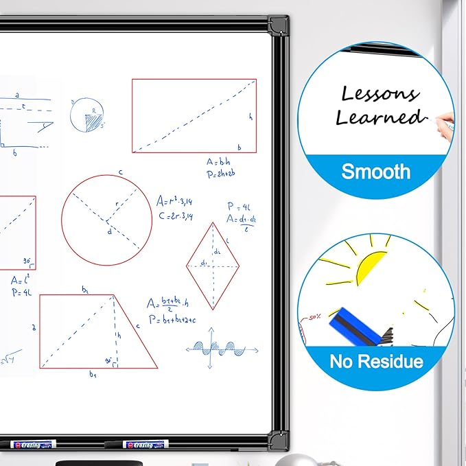 H-Qprobd 48"x24" Magnetic White Board Dry Erase Wall Mount Whiteboard - Image 3