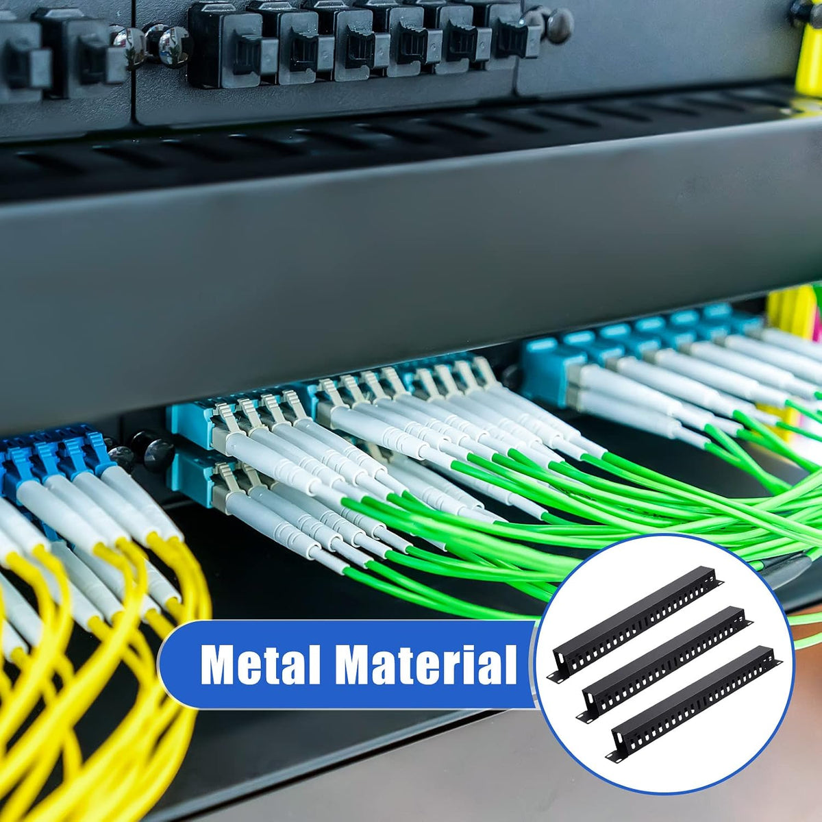 8 Pieces 19 Inch Cable Manager 1U 24 Slot Horizontal Server Rack Mount Cable ...