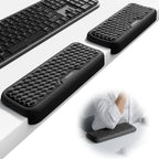 Vaydeer 2Pcs Elbow Rest Pad, L-Shaped Wrist Rest, Desk Edge Cushion | Ergonomic Memory Foam Arm Rest Support Keyboard Mouse Elbow Pad for Palm Hand Office Computer Home Gaming Accessories-Black