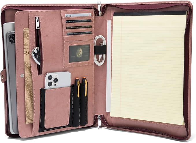 Geslun Personalized Vegan Leather Portfolio, Legal Size 8.5 x 14 Pad Holder - Image 5