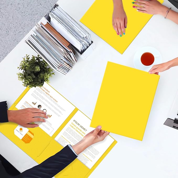 Two Pocket Folders, PANDRI 50 Pack 2 Pocket Folders, Letter Size Paper File - Image 7