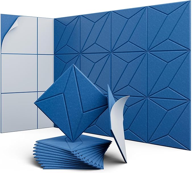 UNECHO 12 Pack 12" X 12" X 0.4" Acoustic Panels by UNECHOACOUSTIC