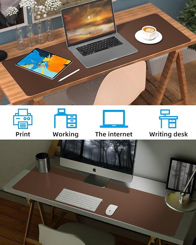 Desk mat Large, Leather Desk Pad Protector, Office Desk Mat, Mouse Pad - Image 6