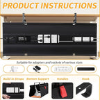 SUREUP9 No Drill Under Desk Cable Management Tray, Fabric Cable Management - Image 5
