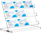 Dunzoom Business Card Holder for Desk 9 Slots Clear Gift Card Display Acrylic by Dunzoom