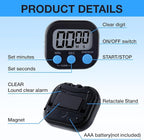 Leumoi 24 Pcs Digital Kitchen Timers Magnetic Back Timers Bulk Large Screen - Image 3
