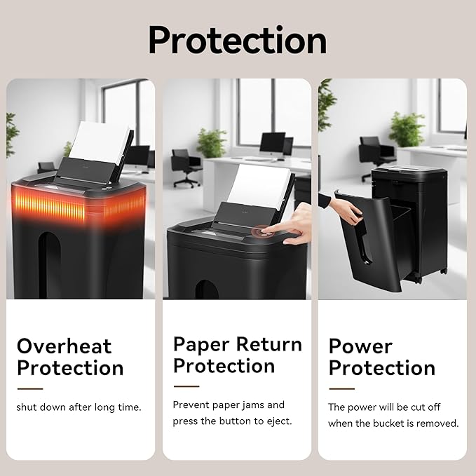 QUIETLEMON 250-Sheet Heavy Duty Paper Shredder Auto Feed, P-5 Security Level - Image 7