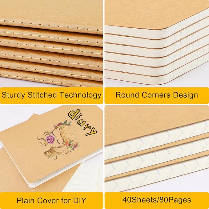 EUSOAR Graph Notebook, 6 Packs Large A4 8.5" x 11" 40 Sheets/ 80 Pages - Image 8