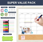 Calendar Whiteboard for Wall, TANKEE 17x13 Inches Whiteboard Calendar Cork - Image 5