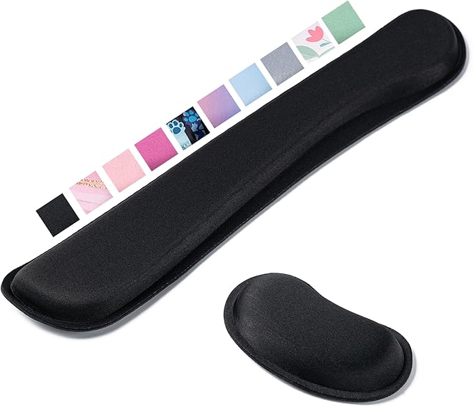 Hoewina Keyboard Wrist Rest, Ergonomic Wrist Rest, Superfine Fabric and Gel by Hoewina
