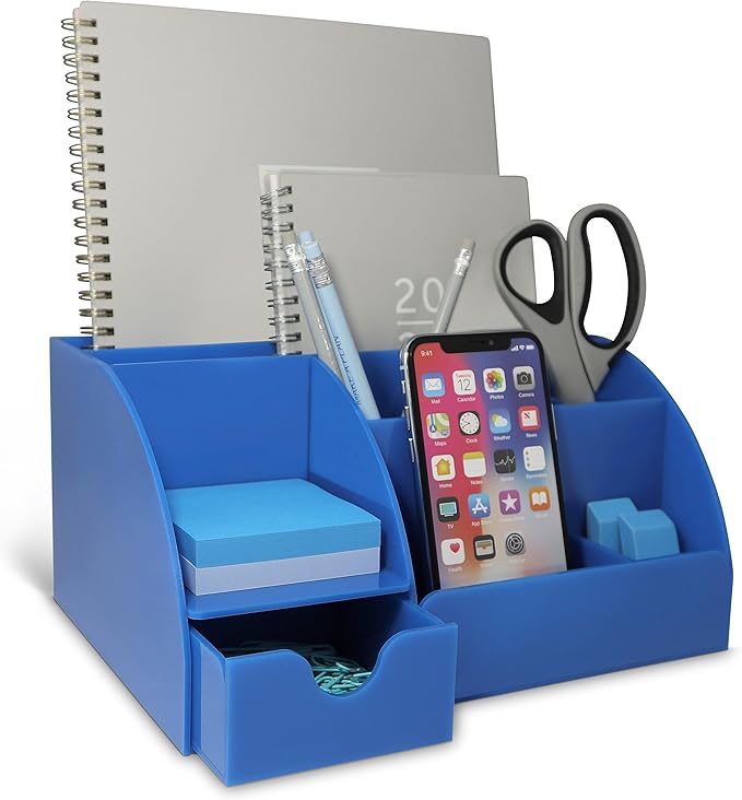 My Space Organizers Blue Desk Organizer, 9 Compartments, Office Supplies and by MySpaceOrganizers