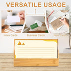5x8 Inch Index Card Stand Wooden Index Cards Holder Notecard Box Postcard - Image 4
