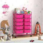 LDAILY 10 Drawer Rolling Cart, Storage Cart Organizer on Wheels, Drawer Cart - Image 7