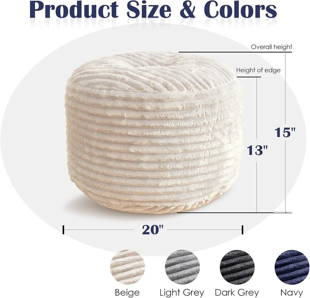 shouren stuffed round ottoman,pouf ottoman foot rest,20 x shown in use
