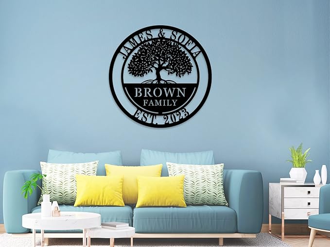 Custom Tree of Life with Roots Family Name Sign, Personalized Metal Sign - Image 6