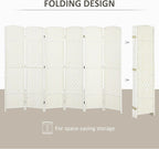 HOMCOM 6 Panel Room Divider, Hand-Woven Freestanding Wall Partition - Image 3