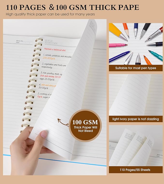 UEBZFOCS Spiral Notebook Journal 8.5” x 11”, Lined Notebooks - Image 4
