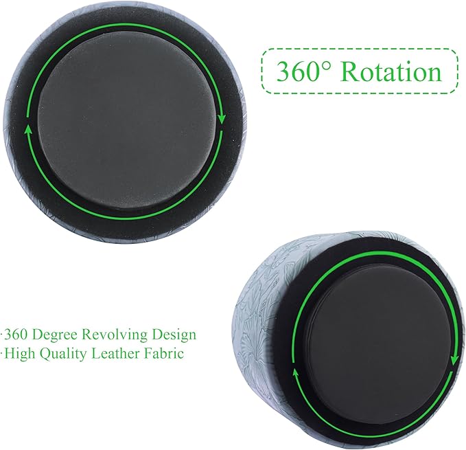 Hennaja Round Leather Art Supply Organizer, Remote Control Holder, 360 Degree - Image 4
