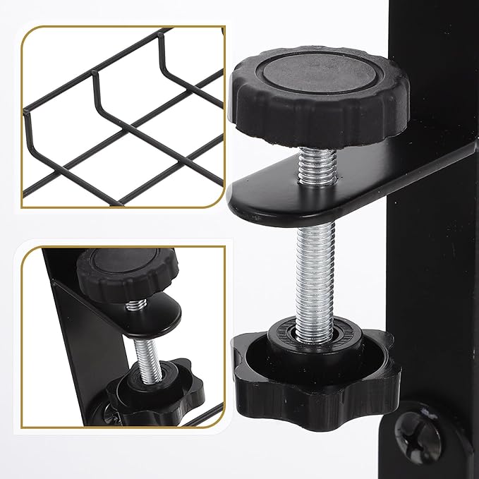 SEWCHICS Under Desk Cable Management Tray Cable Organizer Rack No Drill Black - Image 3
