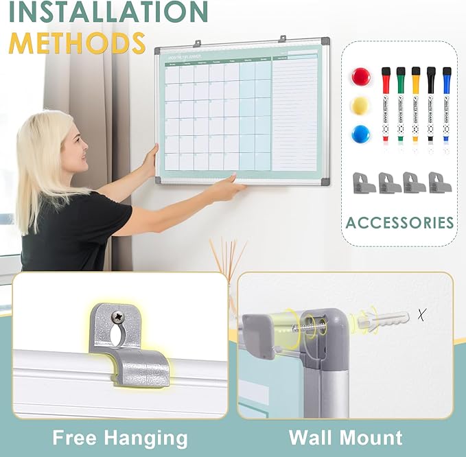 MAKELLO Dry Erase Calendar for Wall 36" x 24", Large White Board Calendar - Image 6