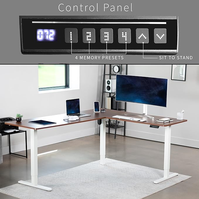 VIVO Electric Corner 75 x 63 inch L-Shaped Standing Desk, Memory Height - Image 5