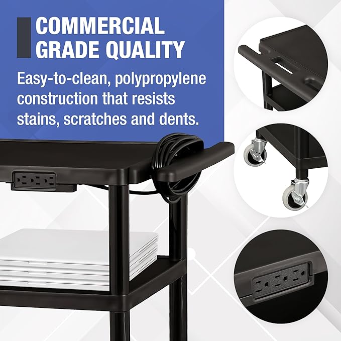 Norwood Commercial Furniture Mobile Utility AV Cart - Image 5
