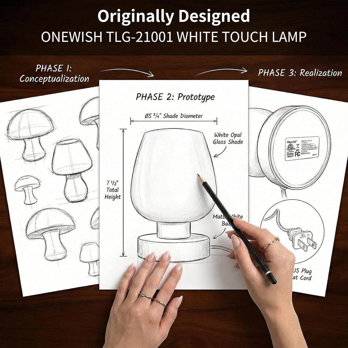 Touch Bedside Table Lamp - Small Lamp for Bedroom with USB C+A Charging Ports...