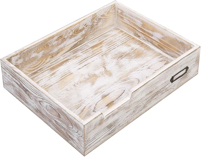 MyGift Rustic White Desktop Letter Tray - Image 3