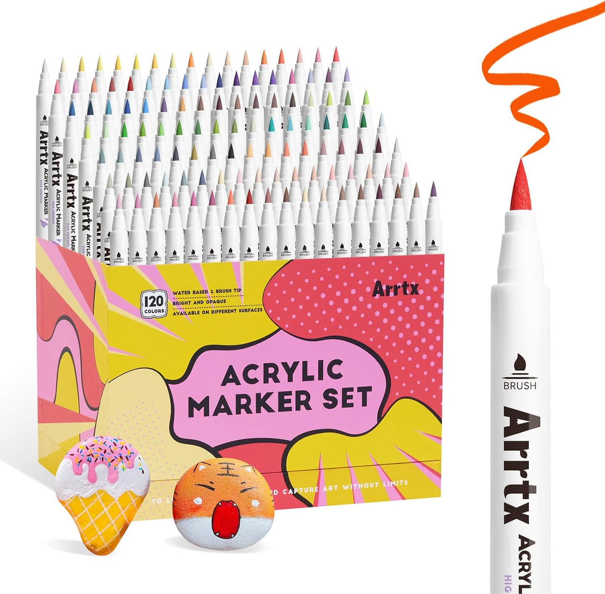Arrtx 120 Colors Markers Paint Pens, Acrylic Paint Pens