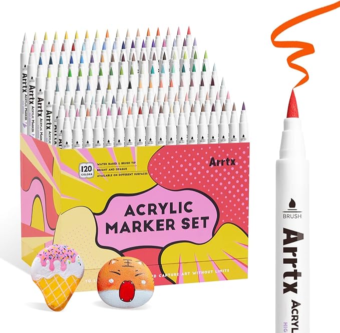 Arrtx 120 Colors Markers Paint Pens, Acrylic Paint Pens by Arrtx