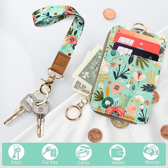 bolimoss Floral Lanyard Wallet, Cute Teacher Lanyards - Image 6