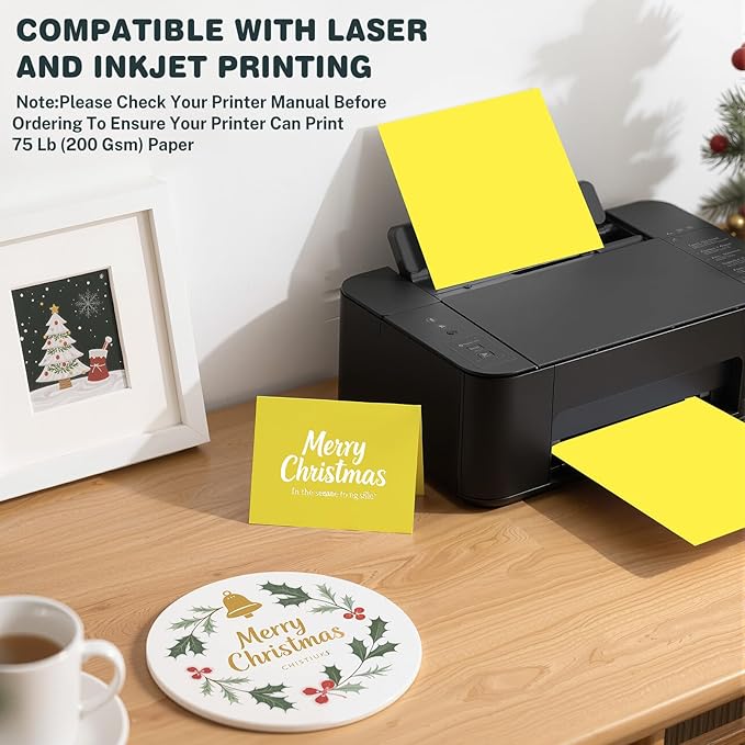 Cardstock 8.5 X 11, 40 Sheets Lemon Yellow Card Stock, 75lb/ 200gsm Vibrant - Image 4
