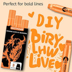 BIGTHUMB 3 Pcs Orange Jumbo Permanent Markers: 15mm Wide Tip Thick Acrylic - Image 6