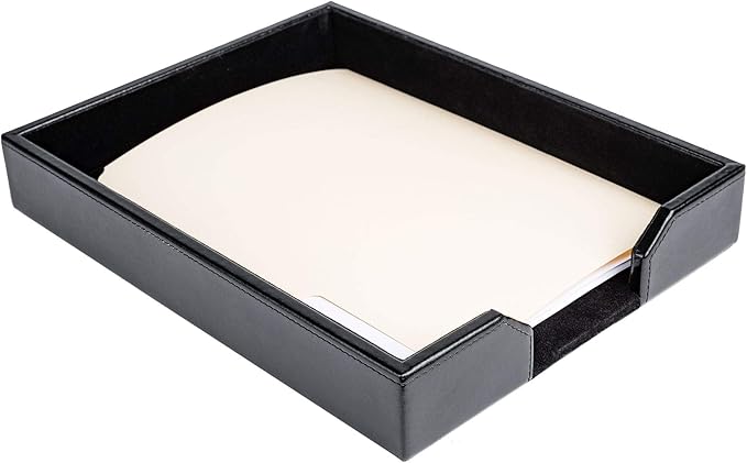 Dacasso Bonded Leather Desktop Tray Luxury Letter Holder & Paper Organizer - Image 7