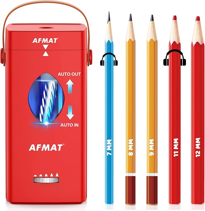 AFMAT Electric Pencil Sharpener, Rechargeable & Cordless, Fully Automatic by AFMAT