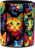 Leather Pen Holder for Desk, Colorful Cat Pattern Pencil Cup Desktop Organizer by Unknown