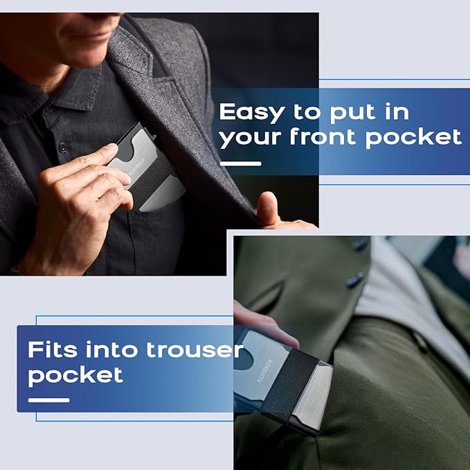 RUNBOX Slim Card Holder Wallet for Men, Minimalist RFID Blocking Wallet - Image 6