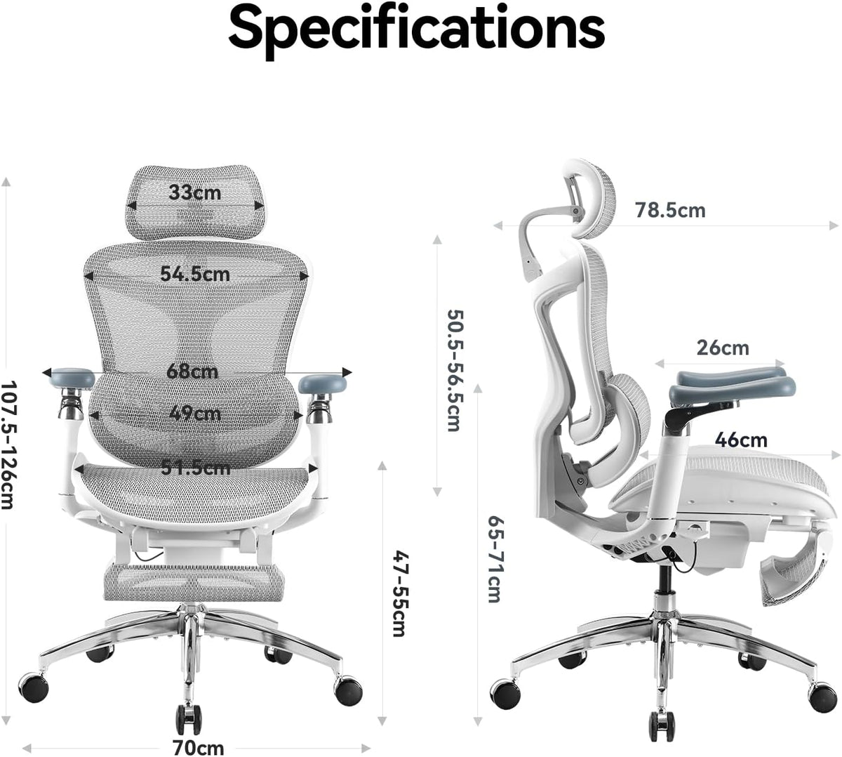 SIHOO Doro C300 Pro Ergonomic Office Chair with Footrest, Soft 6D Armrests