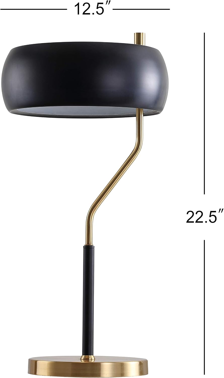 JONATHAN Y Oskar Desk Lamp Mid-Century Modern Task 22.5", Black/Brass Gold