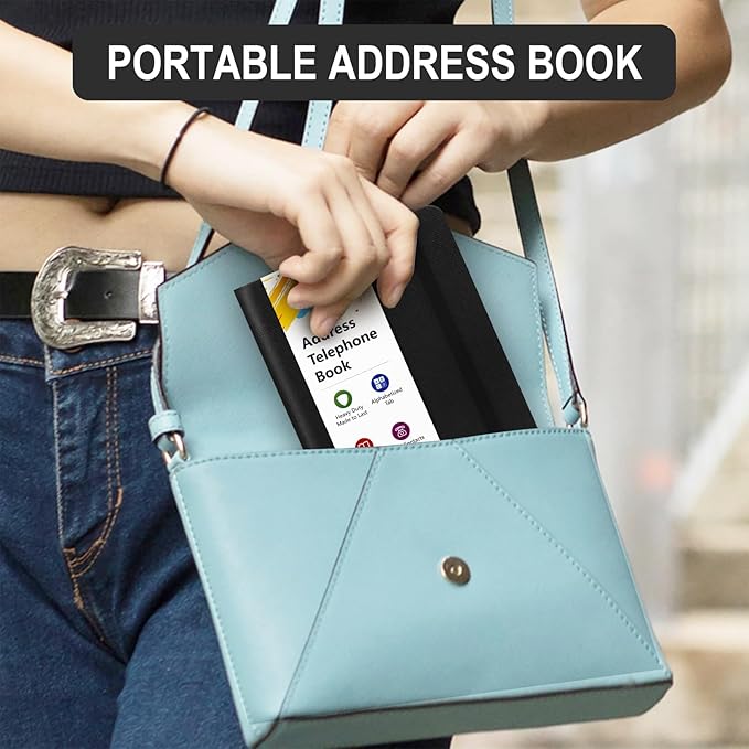 Address Book with Alphabetical Tabs, Portable Address Telephone Book, Hardcover - Image 6